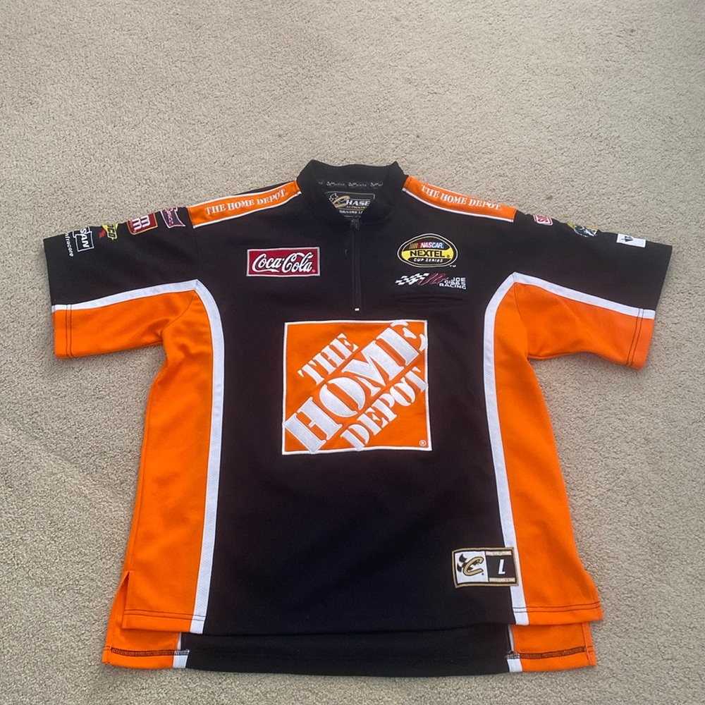 NASCAR Home Depot Shirt NEW Chase Authentics Jersey Patches Tony Stewart Large